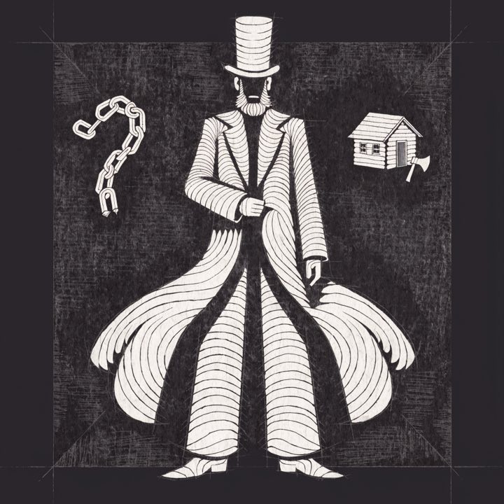 Illustrated portrait of Abraham Lincoln